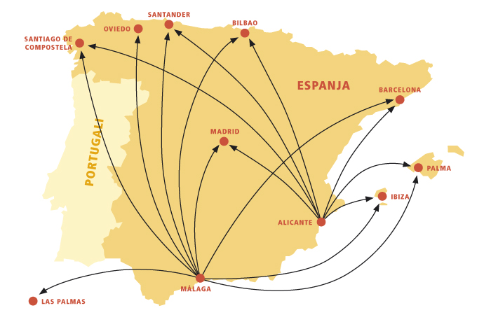 Mapa_EspanjanLennot